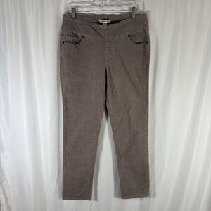 Coldwater Creek Corduroy Pants Women's 8 Brown Pockets Pull On Mid Rise